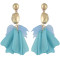 E-4571 Fashion Acrylic Flower Long Drop Dangle Earrings for Women Wedding Bridal Ear Jewelry