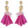 E-4571 Fashion Acrylic Flower Long Drop Dangle Earrings for Women Wedding Bridal Ear Jewelry