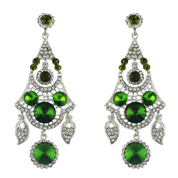 E-4573 Women's Drop Earrings Crystal Wedding Bridal Bling Long Dangle Earring