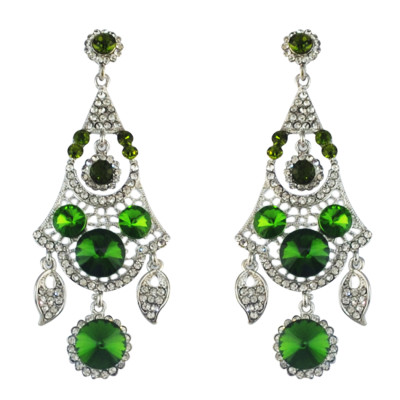 E-4573 Women's Drop Earrings Crystal Wedding Bridal Bling Long Dangle Earring