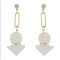 E-4577 Cute Women's Drop Earrings Round Triangular Crystal  Rhinestone Wedding Bridal Bling Long Dangle Earring