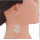 E-4577 Cute Women's Drop Earrings Round Triangular Crystal  Rhinestone Wedding Bridal Bling Long Dangle Earring