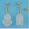 E-4577 Cute Women's Drop Earrings Round Triangular Crystal  Rhinestone Wedding Bridal Bling Long Dangle Earring