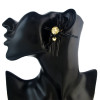 E-4578 Fashion Handmade Stud Earrings Black Beads Champagne Crystal Earring Bridal Bridemaid for Wedding