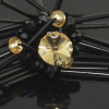 E-4578 Fashion Handmade Stud Earrings Black Beads Champagne Crystal Earring Bridal Bridemaid for Wedding