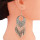 E-4579 Bohemian Retro Silver Alloy Carving Flower Leaf Tassel Drop Dangle Earrings