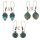 E-4584 Bohemian Retro Drop Dangle Earrings Beaded Turquoise Earring for Women 3 Styles
