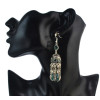 E-4580 Vintage Silver Metal Rhinestone Statement Long Drop Earrings for Women Bohemian Party Jewelry Gift
