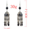 E-4580 Vintage Silver Metal Rhinestone Statement Long Drop Earrings for Women Bohemian Party Jewelry Gift