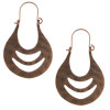 E-4591 Vintage Style Copper Tone Simple Carving Flower Earrings Women Jewelry