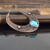 E-4591 Vintage Style Copper Tone Simple Carving Flower Earrings Women Jewelry