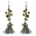 E-4592 Vintage Patina Bird Birdcage Branch Crystal Thread Tassel Fashion Ear Hook Earring for Women