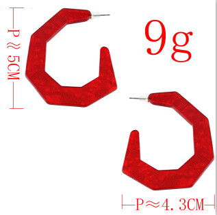 E-4590 8 Colors Geometric Acrylic Hoop Earrings For Women Charm Party Jewelry Wholesale