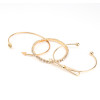 B-0888 Trendy Lady Gold Metal Knot Arrow Round Shape Open Cuff Bangles Bracelet For Women