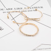 B-0888 Trendy Lady Gold Metal Knot Arrow Round Shape Open Cuff Bangles Bracelet For Women