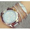 B-0883  Trend 925 Silver Gemstone Love Bangle Bracelet For Young Ladies