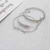 B-0883  Trend 925 Silver Gemstone Love Bangle Bracelet For Young Ladies