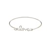 B-0883  Trend 925 Silver Gemstone Love Bangle Bracelet For Young Ladies