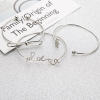 B-0887 3pcs/set Simple pineapple Crystal Love Bangle Bracelet for women