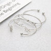 B-0887 3pcs/set Simple pineapple Crystal Love Bangle Bracelet for women