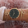 B-0886 3pcs/set Double Knot Openable Bangle Bracelet Gold Chain Bracelets Set
