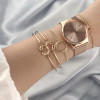B-0886 3pcs/set Double Knot Openable Bangle Bracelet Gold Chain Bracelets Set