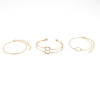B-0886 3pcs/set Double Knot Openable Bangle Bracelet Gold Chain Bracelets Set
