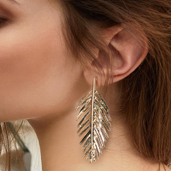 E-4593 Fashion Creative Metal Leaf Stud Earrings