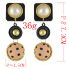 E-4596 Fashion Acrylic Cloth Ball Pearl Drop Earrings for Women Ladies Statement Party Jewelry