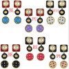 E-4596 Fashion Acrylic Cloth Ball Pearl Drop Earrings for Women Ladies Statement Party Jewelry