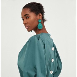 E-4601 * 2 Colors Trendy Unique Water Drop Shape Cullet Lines Acrylic Women Earrings