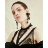 E-4557 Elegant Long Drop Earrings Glass Tube Tassels Beaded Flower Stud Ear Jewelry Wedding Party Dress Accessories