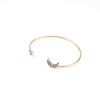 B-0890 4pcs/set Gold Silver Plated Rhinestone Moon Star Cuff Bracelets Set