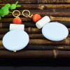 E-4608 Bohemian Resin Round Wood Bead Statement Earring Ear Stud for Fashion Women