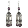 E-4609 Bohemian Silver Alloy Crystal Tassel Statement Drop Dangle Earrings For Fashion Women