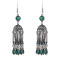 E-4609 Bohemian Silver Alloy Crystal Tassel Statement Drop Dangle Earrings For Fashion Women