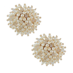 E-4611 Trendy Design Small Pearl Flower Type Elegant Women Ear Studs