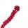 E-4612 Handmade Red Beaded Weaved Flower Long Drop Dangle Earrings