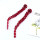 E-4612 Handmade Red Beaded Weaved Flower Long Drop Dangle Earrings