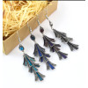 E-4616 7 Colors Ladies Silver Metal Rhinestone Statement Earrings for Women Wedding Party Jewelry