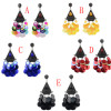 E-4613 5 Colors Fashion Bohemian Silver Alloy Sequins Drop Dangle Earrings Women Jewelry