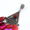 E-4613 5 Colors Fashion Bohemian Silver Alloy Sequins Drop Dangle Earrings Women Jewelry