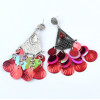 E-4613 5 Colors Fashion Bohemian Silver Alloy Sequins Drop Dangle Earrings Women Jewelry