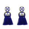 E-4620 New Fashion Fringe Tassel Crystal Long Drop Statement Earrings for Women Wedding Party Jewelry