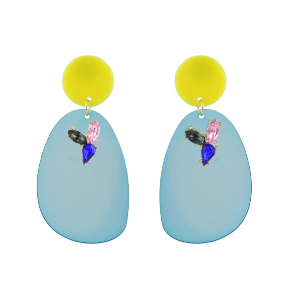 E-4618 Fashion Bright Shine Drop Earrings Acrylic Big Pendant Crystal Earring Valentine's Day Gift