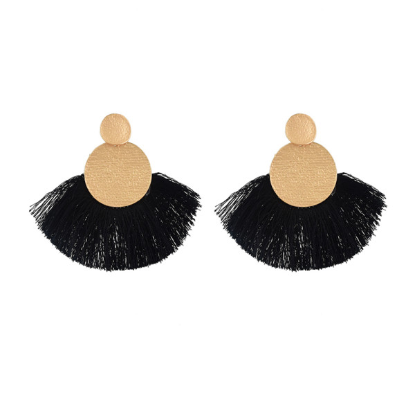 E-4625 Bohemian Gold Plated Thread Tassels Earrings Ear Studs for Fashion Woemn