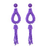 E-4626 Bohemian Drop Earrings Fringe Pendant Beaded Earring Stud