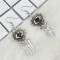 E-4621 New Fashion Silver Plated Alloy  Flower Shape Tassel Earrings For Women Jewelry