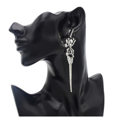 E-4629 Fashion Silver Gold Metal Geometric Shape Long Drop Earrings for Women Wedding Party Jewelry
