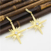 E-4628 2 Colors Trendy Rhinestone  Alloy Star Pendant Earrings For Women Jewelry